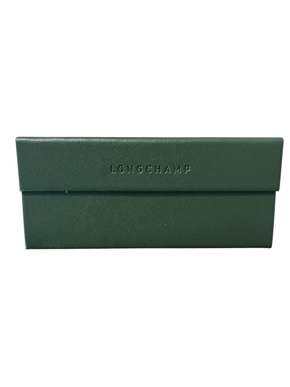 Longchamp Dark Green Leather Eyewear Case
